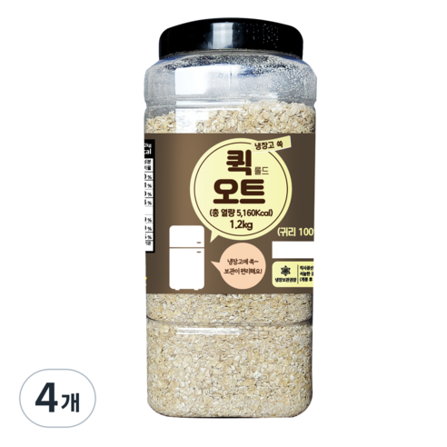 냉장고쏙 퀵 롤드 오트, 1.2kg, 4개