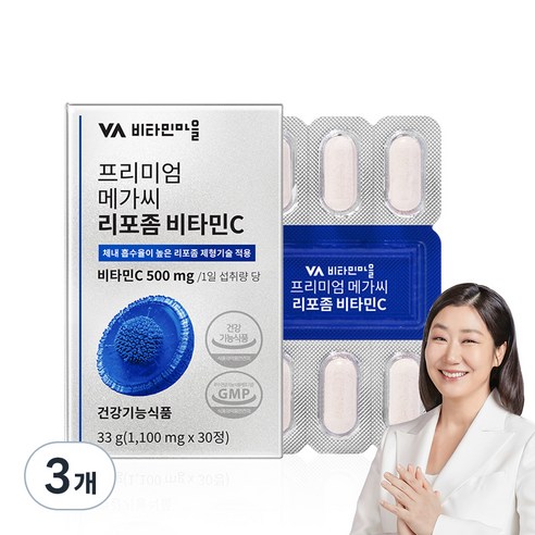 비타민마을 프리미엄 메가씨 리포좀 비타민C 33g, 3개, 30정