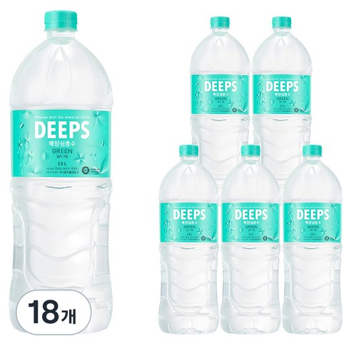 Deeps 그린 먹는 해양심층수, 2L, 18개