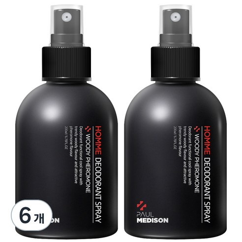 폴메디슨 옴므 우디 페로몬향 스프레이 데오드란트, 200ml, 6개
