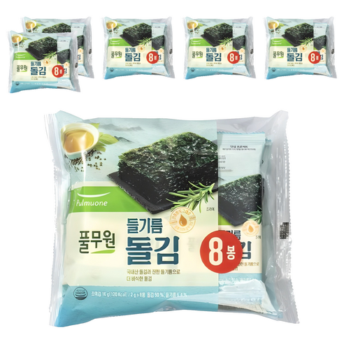 풀무원 미니 들기름 돌김 도시락김, 2g, 48개