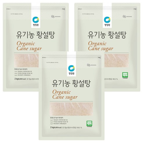 청정원 유기농 황설탕, 2kg, 3개