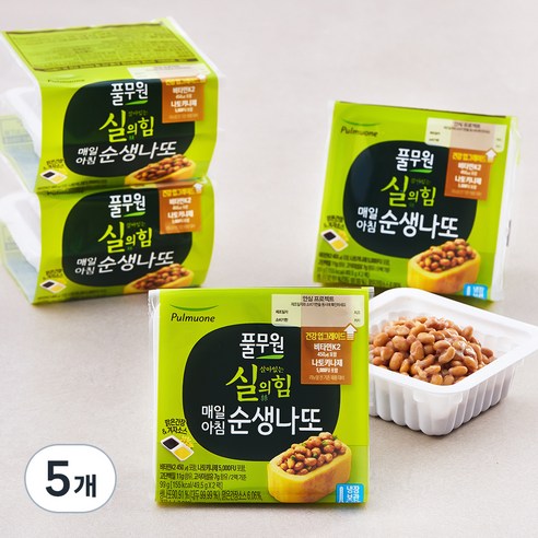 풀무원 실의 힘 매일아침 순생나또, 49.5g, 8개입, 5개
