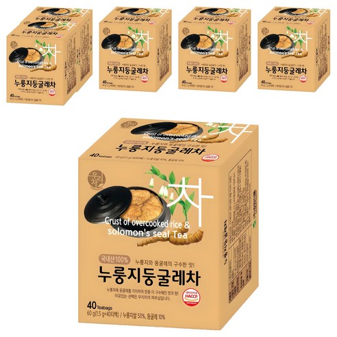 우리차 누룽지 둥굴레차, 1.5g, 40개입, 6개