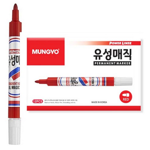 문교 유성매직, 적색, 12개