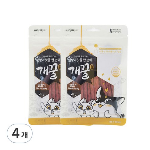 개꿀 강아지 프로폴리스 져키 70g, 말고기, 4개