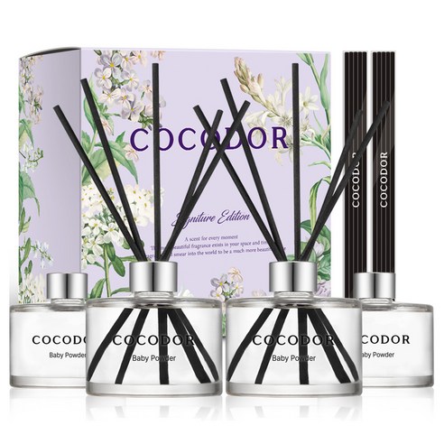 코코도르 퍼퓸 디퓨저, 베이비파우더, 200ml, 4개