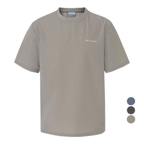 여름 스타일을 완성하는 컬럼비아 유니 빅로고 우븐 반팔 티셔츠 컬럼비아