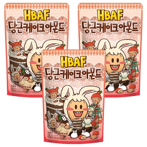 바프 당근 케이크 아몬드, 120g, 3개