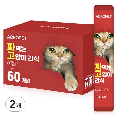 아크로펫 짜먹는 고양이 간식, 2개, 900g, 치킨