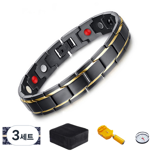 21C 골드라인 4 in 1 게르마늄 건강팔찌 + 조절기 세트, 3세트