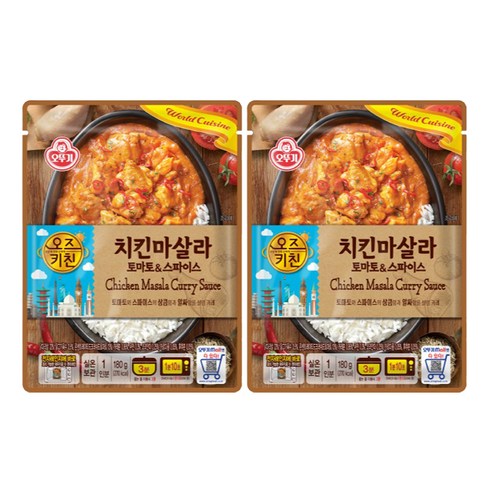 오뚜기 오즈키친 치킨마살라, 2개, 180g