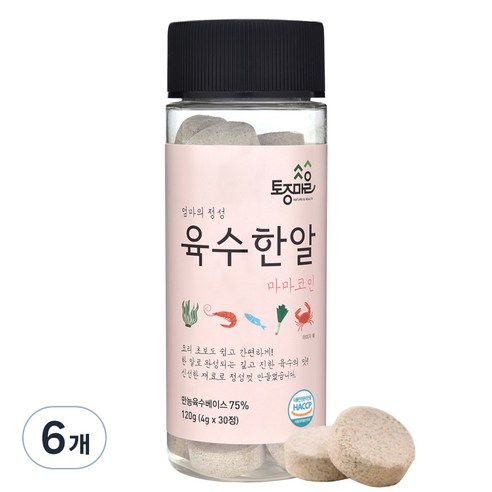 토종마을 마마코인 육수한알 30p, 120g, 6개