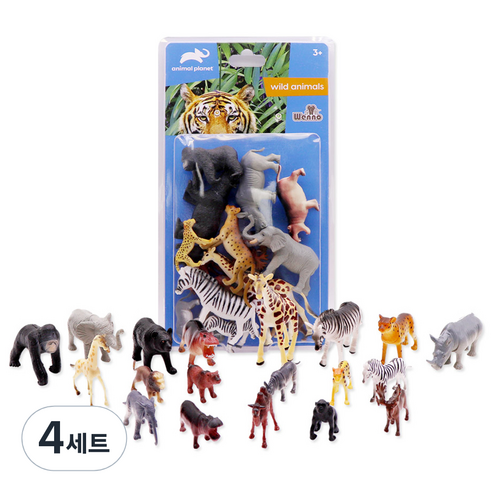 애니멀플래닛 동물 블리스터 피규어 모형 세트 19피스, 4세트