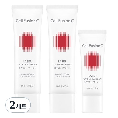 셀퓨전씨 레이저 유브이 썬스크린 50ml x 2p + 20ml 세트 SPF50+ PA++++, 2개
