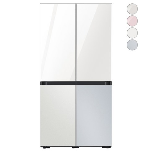 [색상선택형] 삼성전자 비스포크 프리스탠딩 냉장고 방문설치, RF85A9241AP, 글램 화이트 + 코타 화이트 + 코타 페블