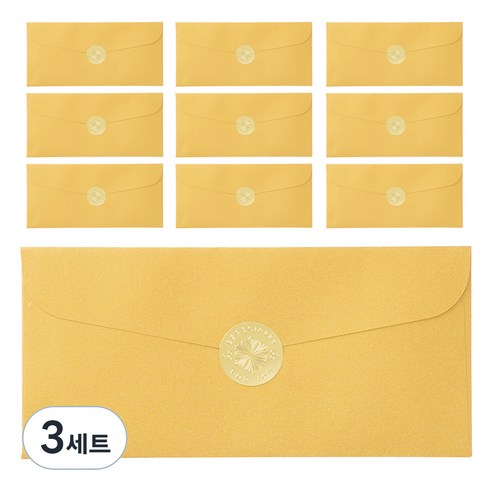 탐사 용돈봉투 10p + 스티커 세트, 골드(봉투), 골드(스티커), 3세트