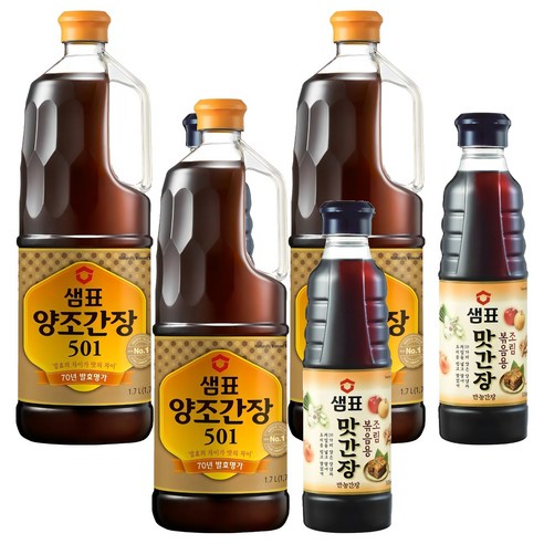 샘표 양조간장 501 1.7L + 맛간장 500ml 세트, 3세트