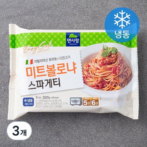 면사랑 미트 볼로냐 스파게티 (냉동), 330g, 3개
