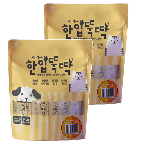펫토리아 짜먹는 한입뚝딱 반려동물 습식 간식, 황태 35P+연어 35P, 840g, 2팩