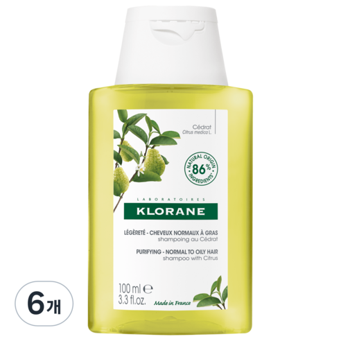 클로란 스케일링 샴푸 시트러스향, 100ml, 6개