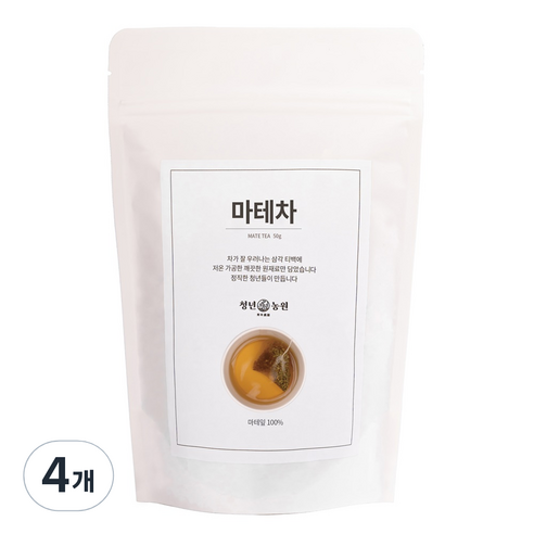 청년농원 저온가공 마테차 삼각티백, 1g, 50개입, 4개
