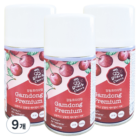 데일드 감동 프리미엄 자동분사기 향캔, 180g, 9개, 블랙체리