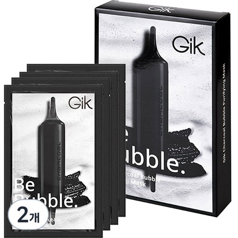 GIK 차콜 버블 퓨리파잉 마스크팩 25ml, 4매입, 2개