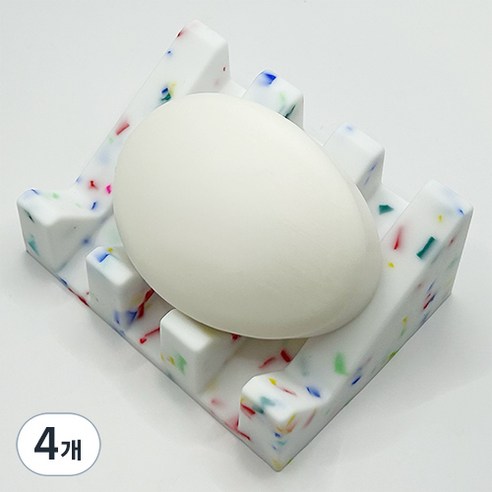 논슬립 실리콘 비누받침, 컬러도트, 4개