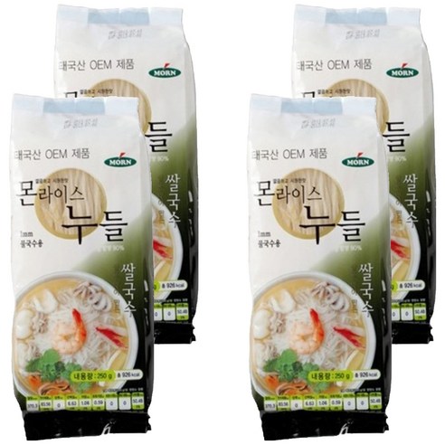 몬 라이스 누들 물국수용, 250g, 4개