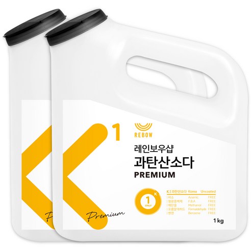 레인보우샵 K1 과탄산소다 프리미엄 왕톡톡이, 1kg, 2개