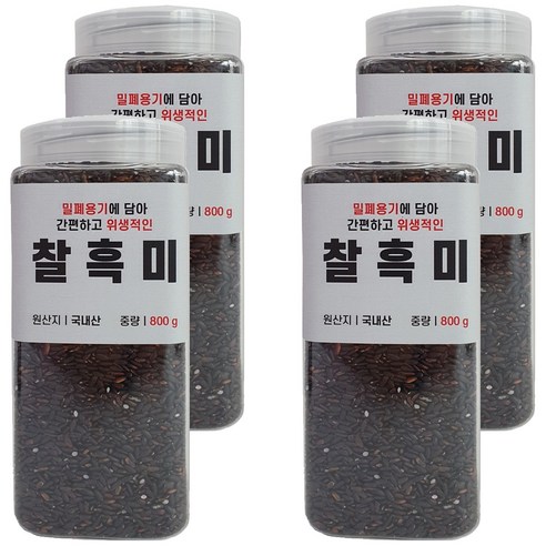 대한농산 통에담은 찰흑미, 800g, 4개