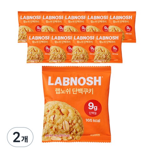 랩노쉬 단백쿠키 피넛버터맛 40g 10개입, 400g, 2개