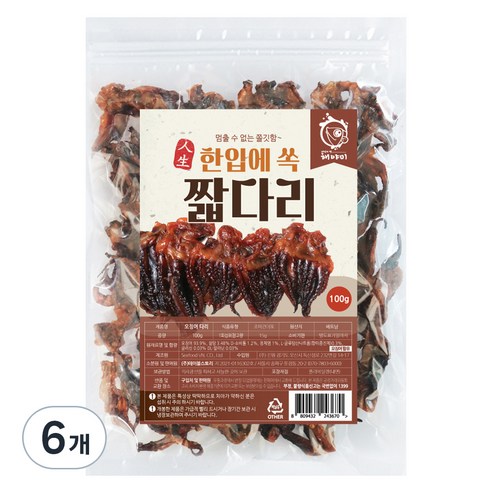 해야미 한입에 쏙 짧다리, 100g, 6개