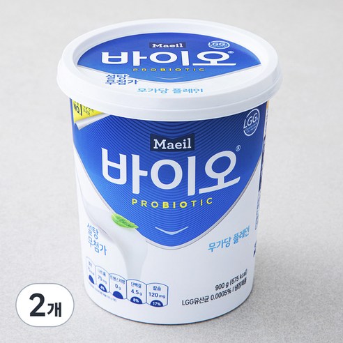 매일바이오 무가당 플레인, 900g, 1개입, 2개