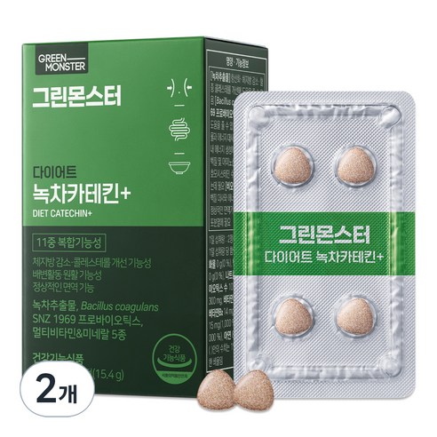 그린몬스터 다이어트 녹차카테킨+ 15.4g, 28정, 2개