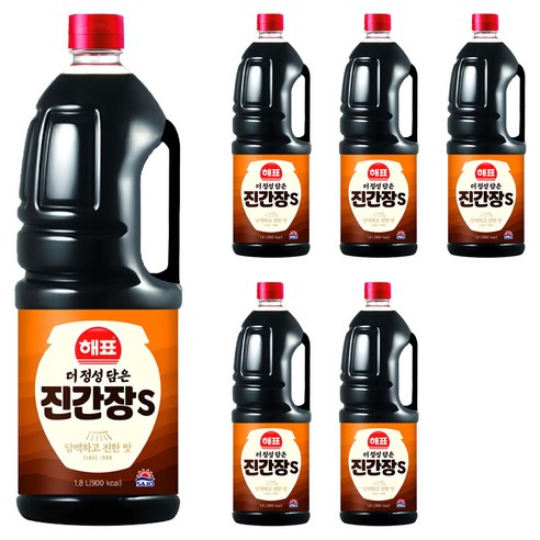 해표 진간장S, 1.8L, 6개