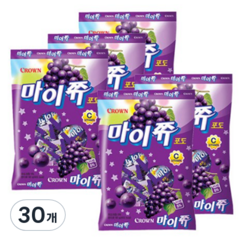 크라운 마이쮸 포도필로우 츄잉캔디, 92g, 30개