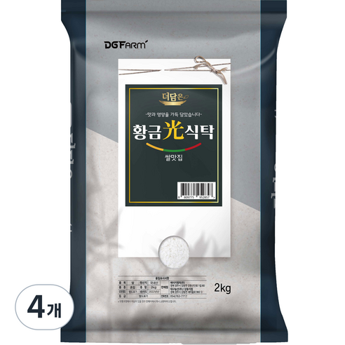 대구농산 더담은 황금빛식탁 백미, 2kg, 4개