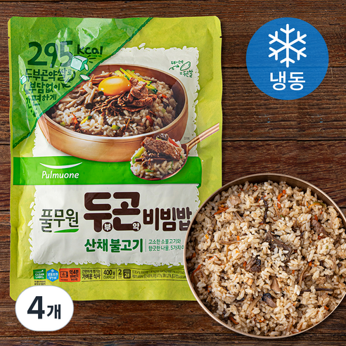 풀무원 두부곤약 비빔밥 산채불고기 (냉동), 400g, 4개