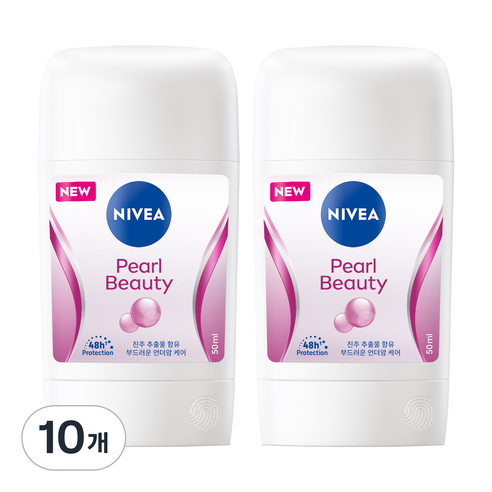 니베아 펄 앤 뷰티 데오드란트 스틱, 50ml, 10개