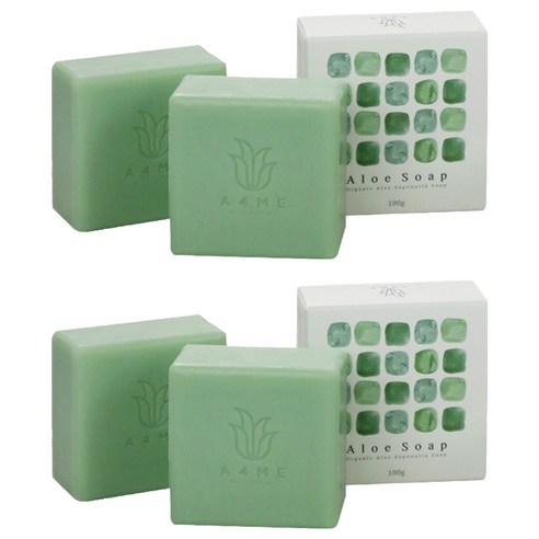 권도영알로에 A4ME 알로에 어성초 천연 비누 꽃향, 100g, 4개