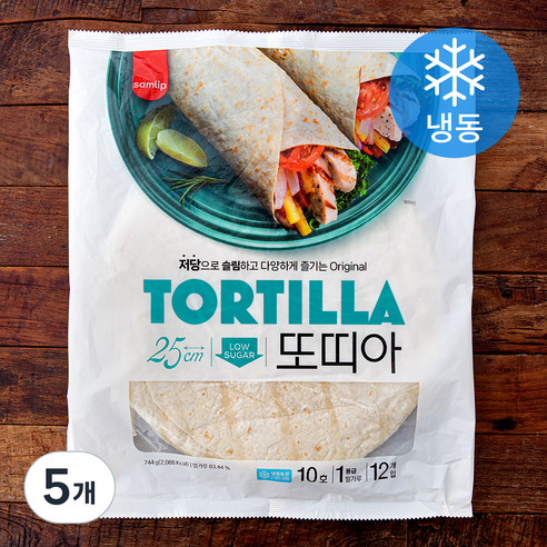 삼립 또띠아 10호 (냉동), 62g, 5개, 12개입