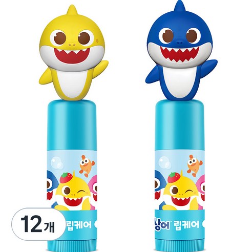 아텍스 핑크퐁 아기상어 립케어, 딸기향, 3.8g, 12개