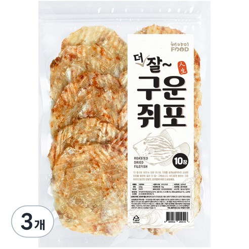 더 잘 구운 쥐포 10p, 220g, 3개