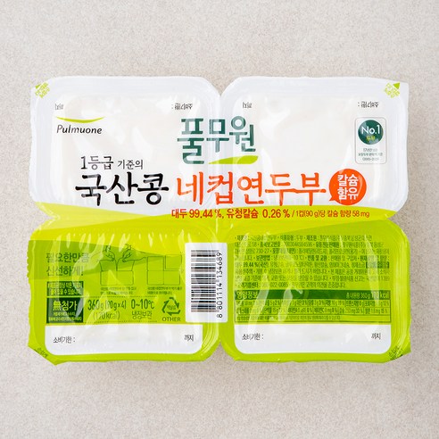 풀무원 국산콩 네컵연두부, 360g, 1개