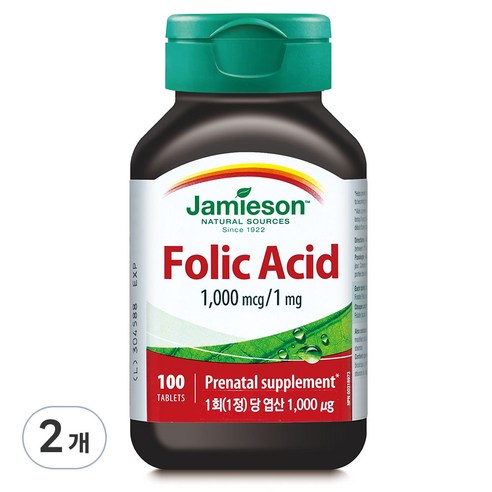 자미에슨 엽산 25g, 2개, 100정