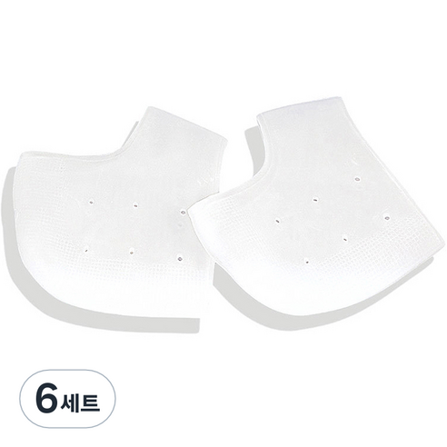 재니홈 뒷꿈치 각질 보습 케어 실리콘 양말 화이트 2p, 6세트, 2개입