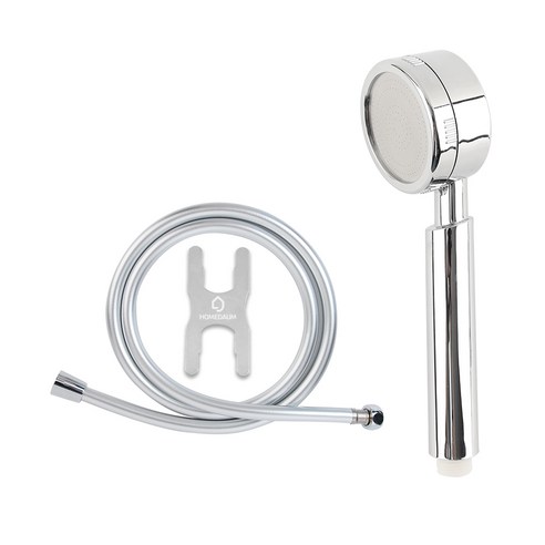 홈다움 몬스터수압상승 샤워기 헤드 + 물때방지 튜브형 1.5m샤워호스, 1세트