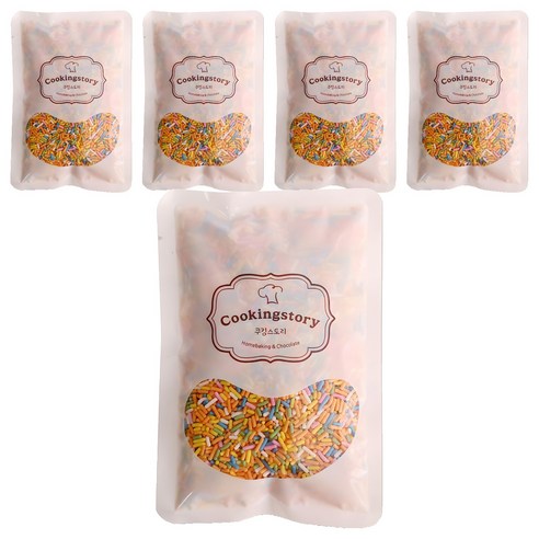 쿠킹스토리 레인보우 스프링클 랜덤발송, 200g, 5개